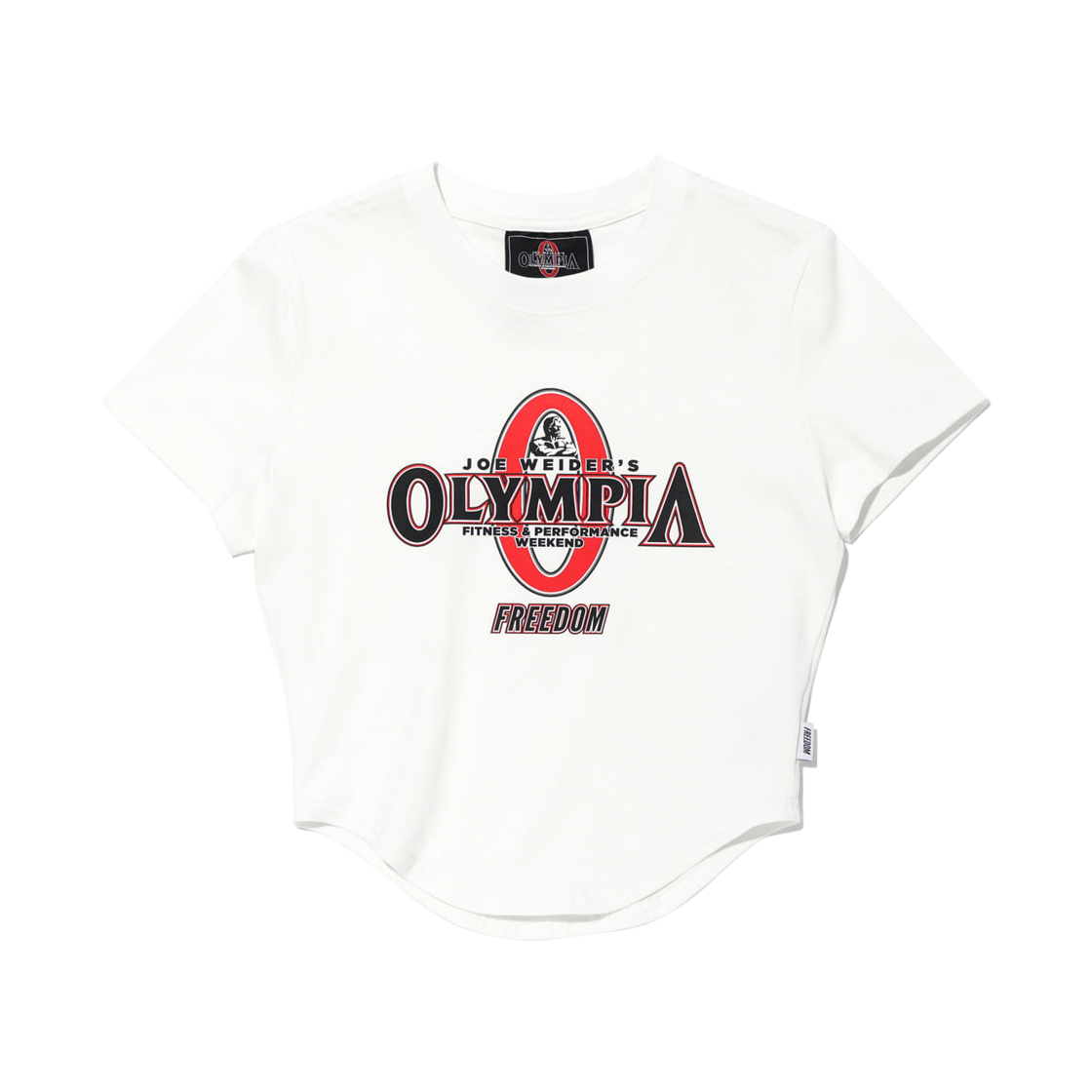 OY25SWTS0190WH FREEDOM Womens Olympia Big Logo Crop T-Shirts White