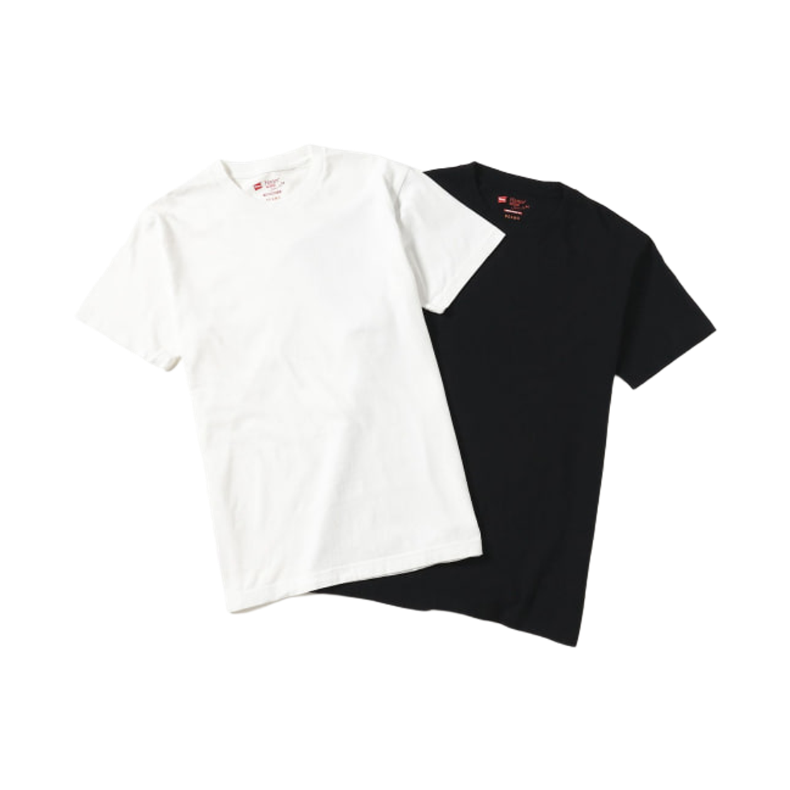 빔즈 x 헤인즈 믹스 재팬 핏 티셔츠 화이트 블랙 (2개입)(Beams x Hanes Mix Japan Fit T-Shirt White Black (2 Pack))