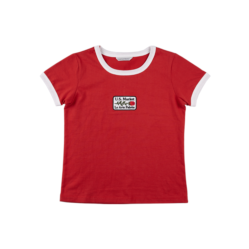 언스테디마켓 로즈 링거티 레드(UnsteadyMarket Rose Ringer Tee Red) - 1