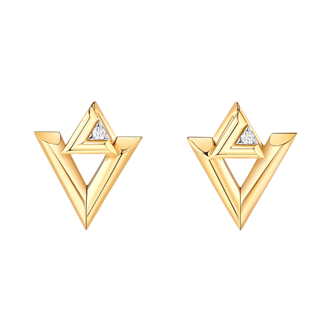 Q06088 (W) Louis Vuitton LV Volt One Earrings Yellow Gold Diamonds