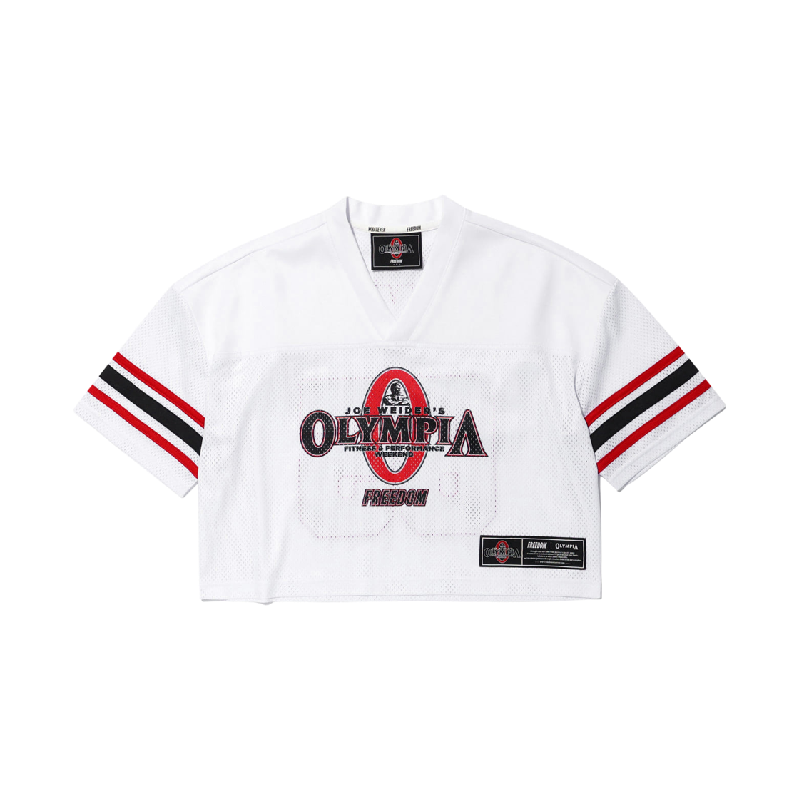 OY25SWTS0150WH FREEDOM Womens Olympia Crop Rugby Jersey White