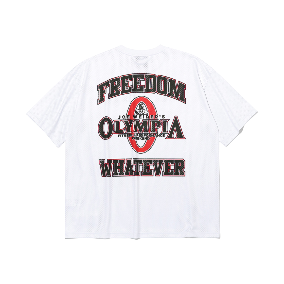 프리덤 올림피아 스몰 로고 올 메쉬 반팔 티셔츠 화이트(FREEDOM Olympia Small Logo All Mesh Short Sleeve T-Shirt White) - 1