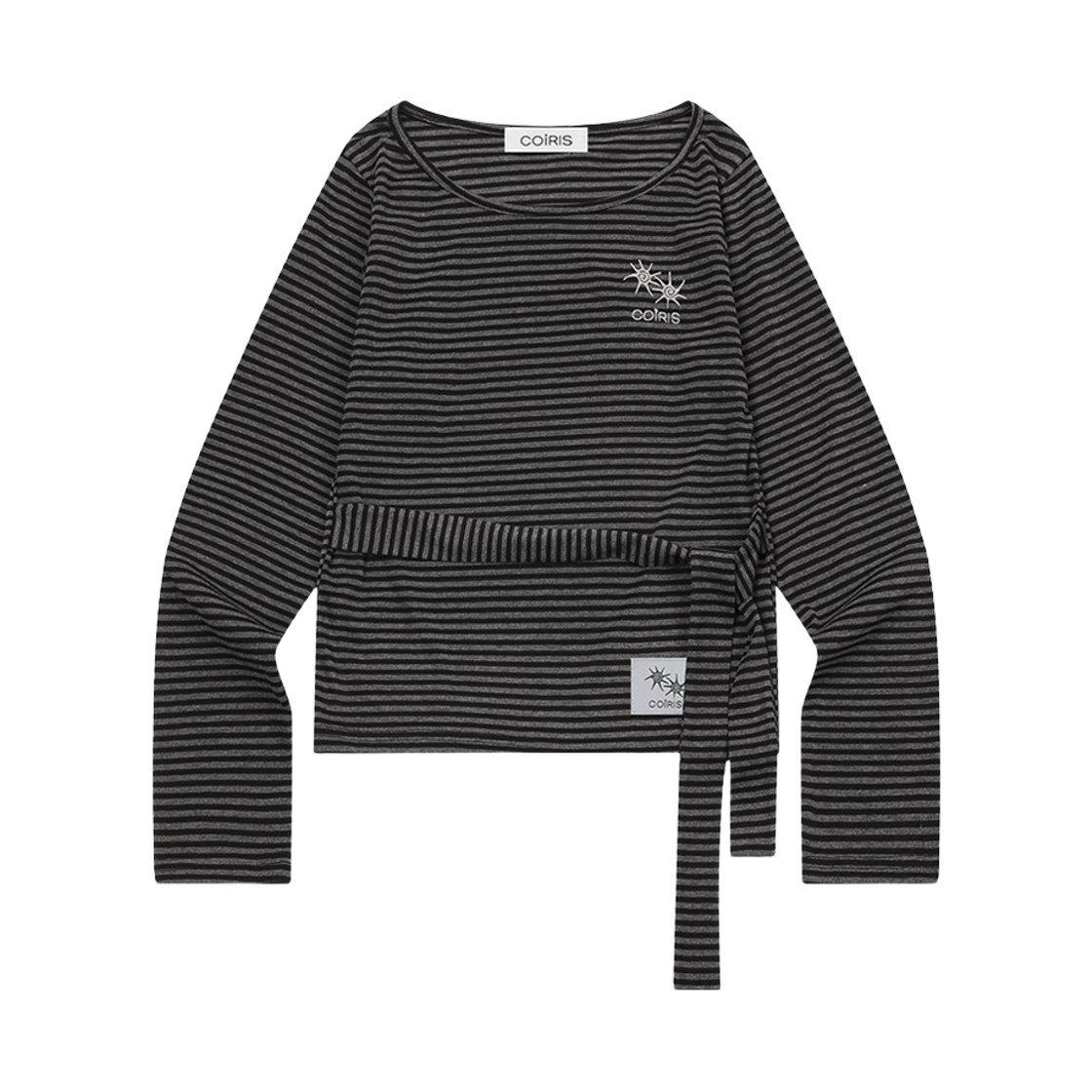 C-P00000IM Coiris Raet Strap Stripe Long Sleeve T Black