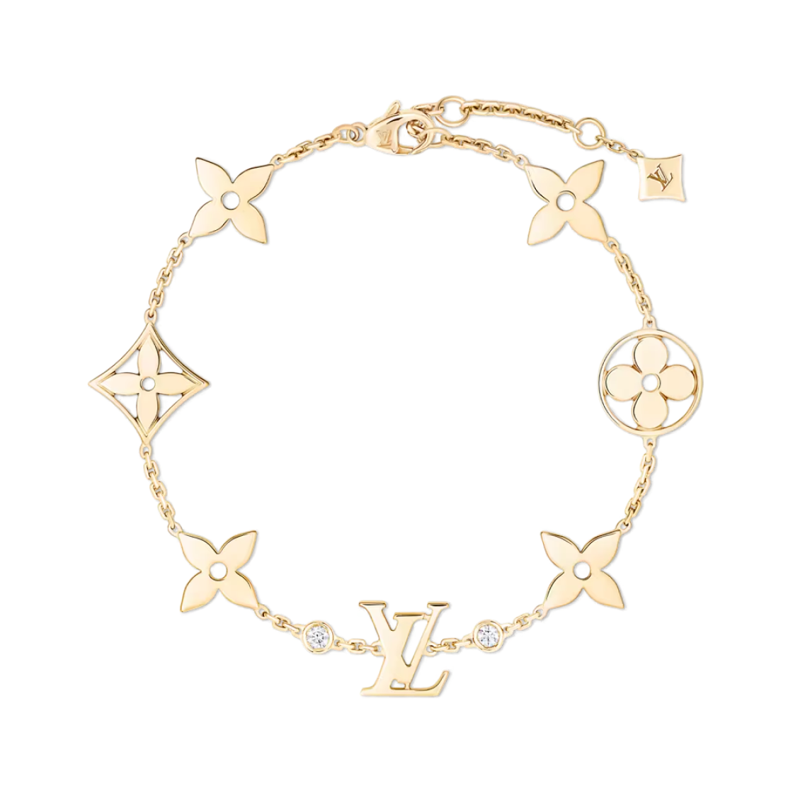Q95588 (W) Louis Vuitton Idylle Blossom Monogram Bracelet Yellow Gold Diamonds