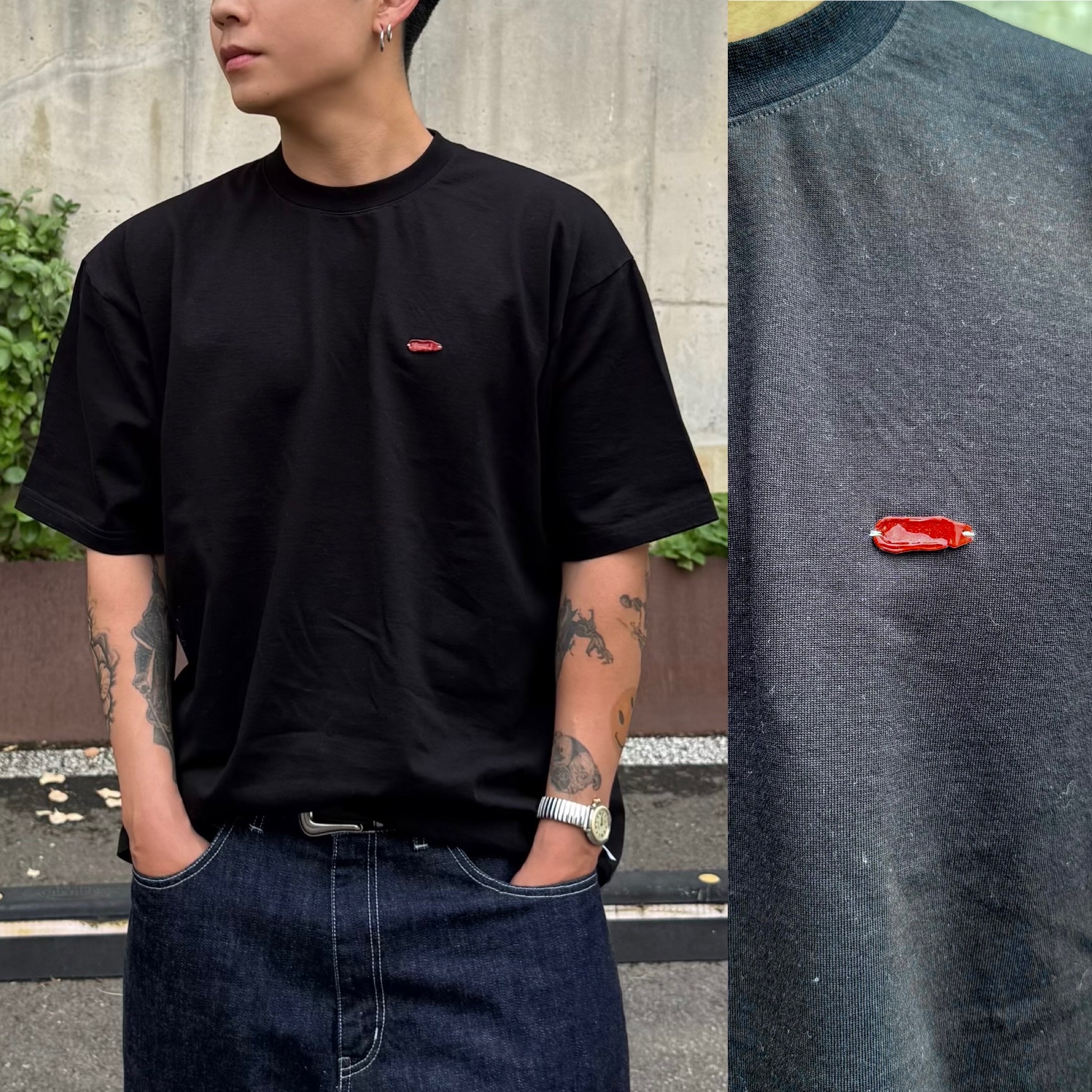 AKRYL Jersey Tee Super Black - 26FW, AKRYL Denim Boxy Pants One Wash - 26FW ์ฐฉ์ฉ ์คํ์ผ - 2