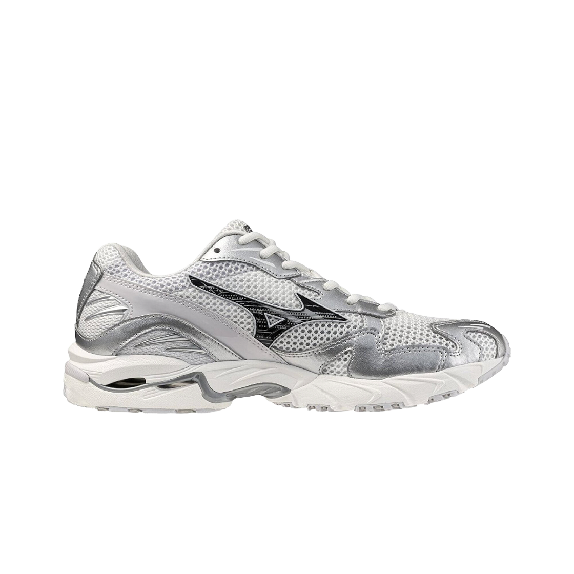 미즈노 웨이브 라이더 10 GF 화이트 블랙 샌드 라일락 힌트(Mizuno Wave Rider 10 GF White Black Sand Lilac Hint) - 2
