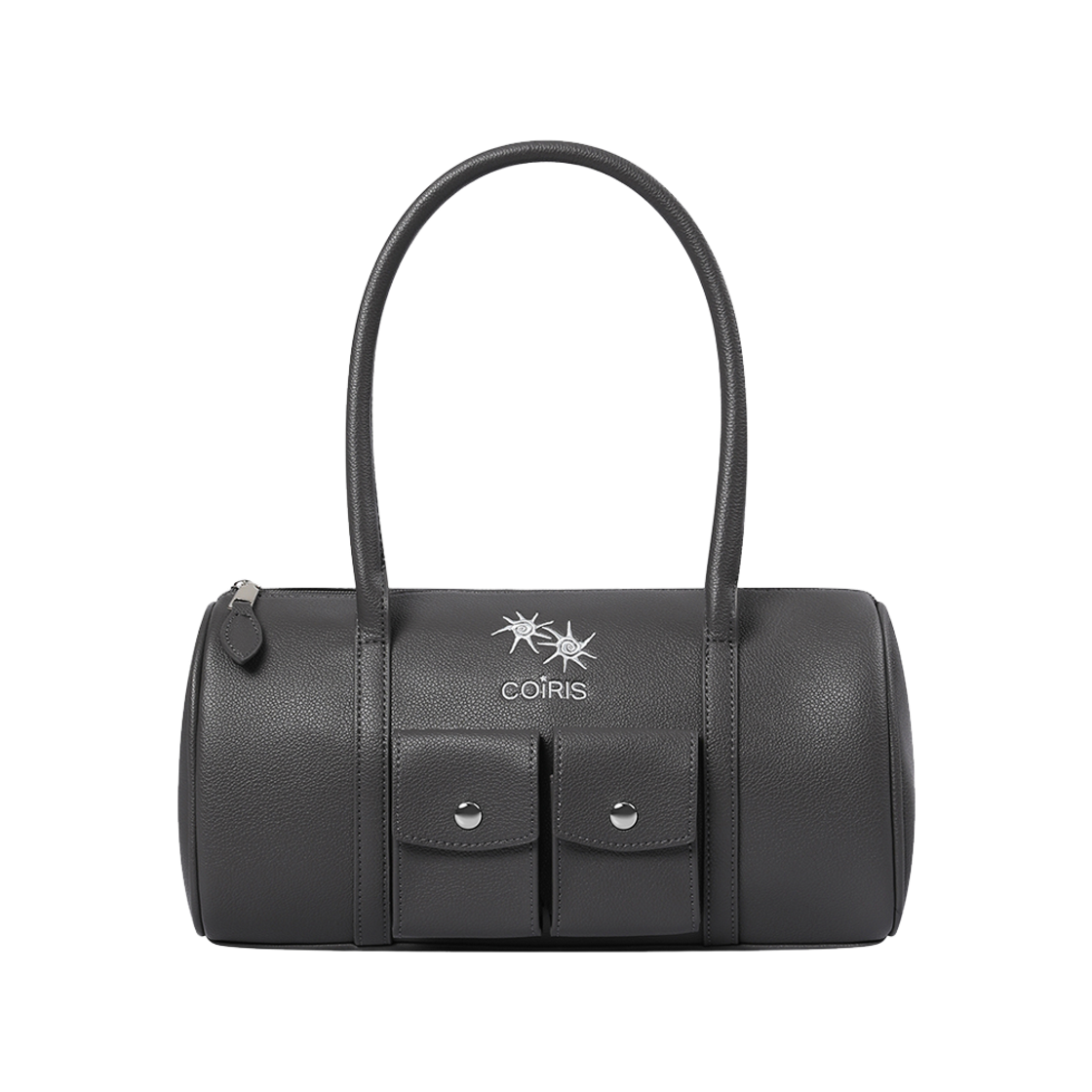 C-P00000JD Coiris Torq Pocket Leather Duffle Shoulder Bag Charcoal