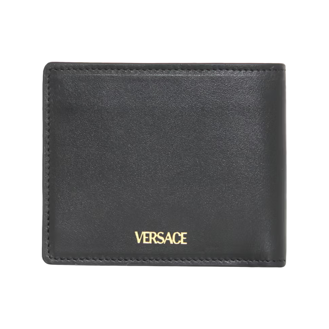 베르사체 브이 메탈 로고 레더 반지갑 블랙(Versace V Metal Logo Leather Bi-Fold Wallet Black) - 2
