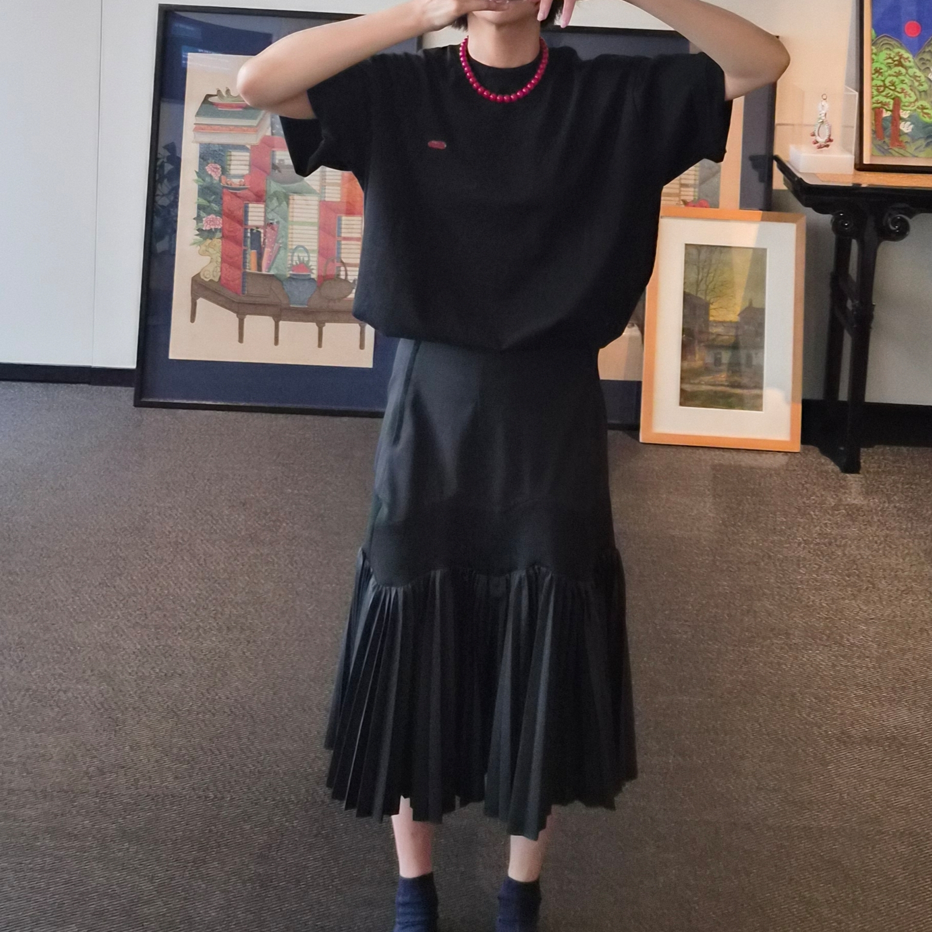 AKRYL Jersey Tee Super Black - 26FW 착용 스타일