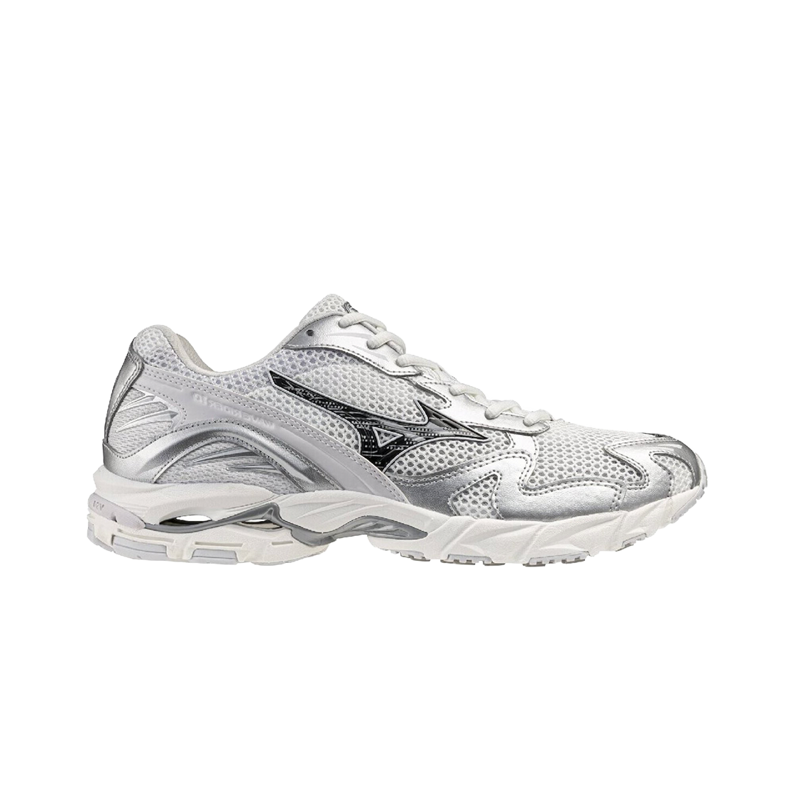 미즈노 웨이브 라이더 10 GF 화이트 블랙 샌드 라일락 힌트(Mizuno Wave Rider 10 GF White Black Sand Lilac Hint)