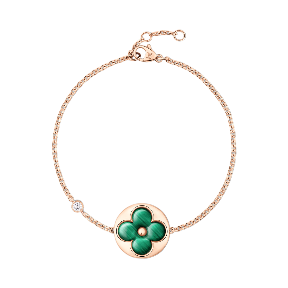 Q95546 (W) Louis Vuitton Color Blossom BB Sun Bracelet Pink Gold Malachite Diamond