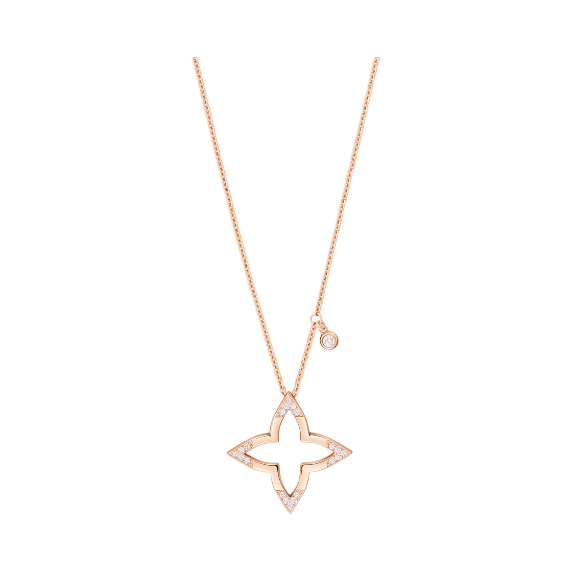 Q03083 (W) Louis Vuitton Ombre Blossom Pendant Pink Gold Diamond