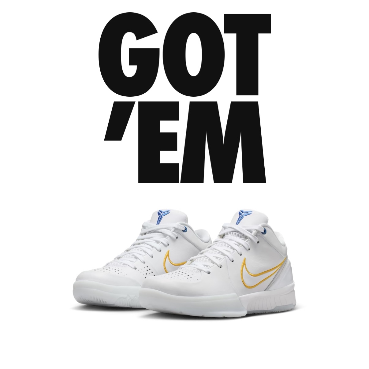 (GS) Nike Kobe 4 Draft Pack White and Glacier Blue 착용 스타일 - 1
