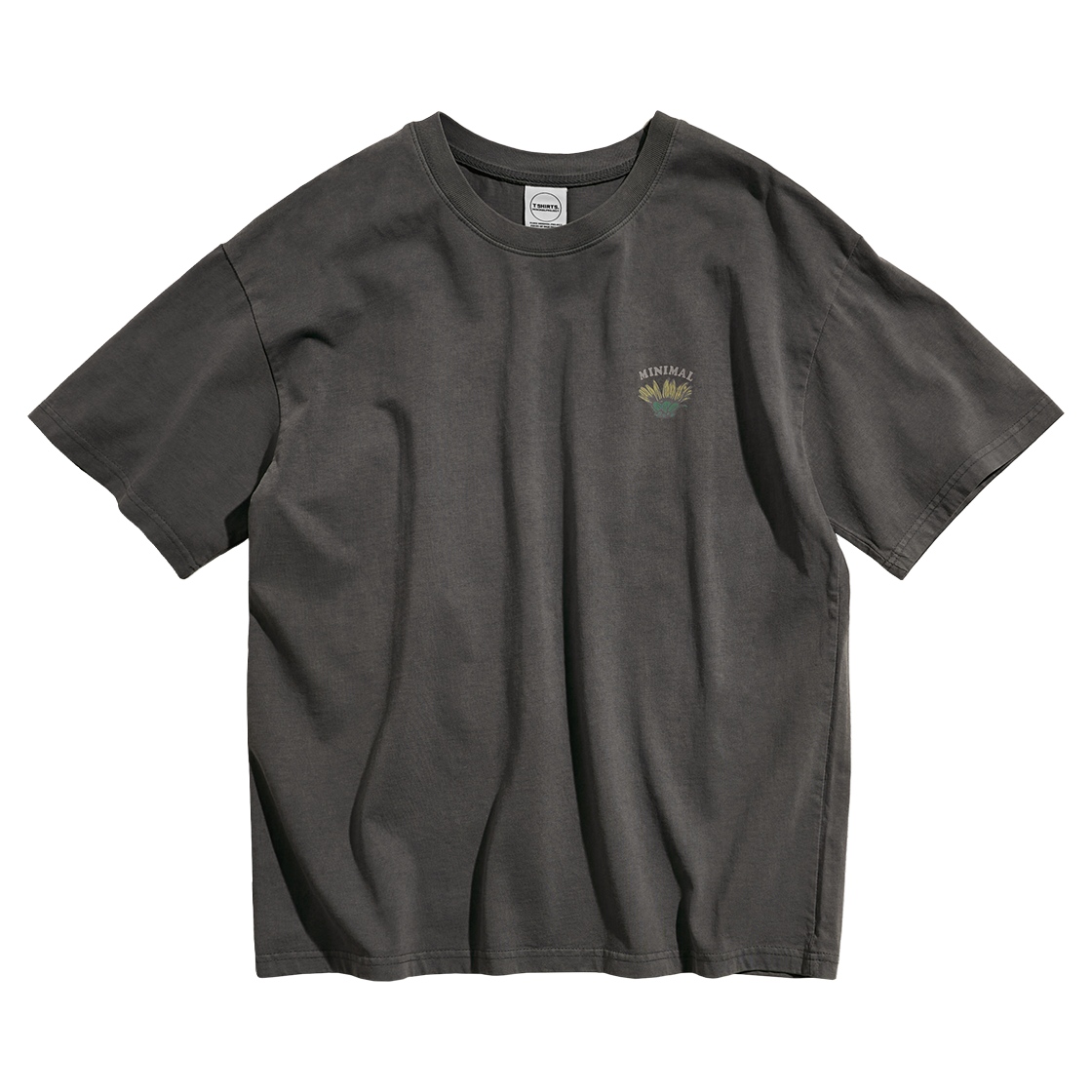 MST184DG MINIMALPROJECT Sunflower Blooming Pigment T-Shirt MST184 Darkgray
