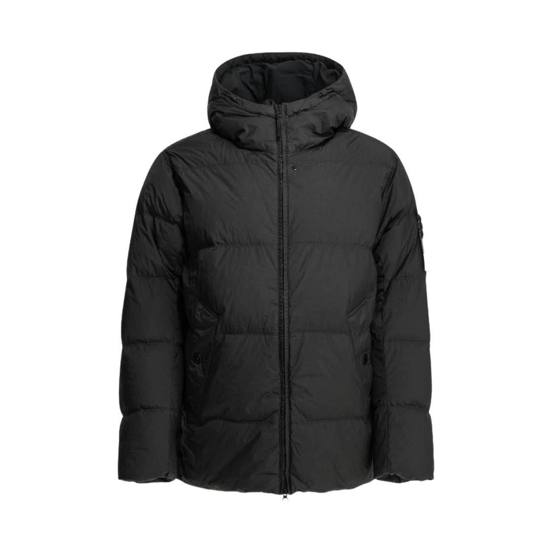 L2S1541000-37S0A23-V0029 Stone Island 4100037 Crinkle Reps NY Hooded Short Down Jacket Black - 26FW