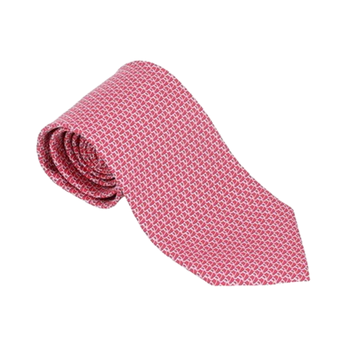 351323-789044 Ferragamo Gancini Print Silk Tie Red