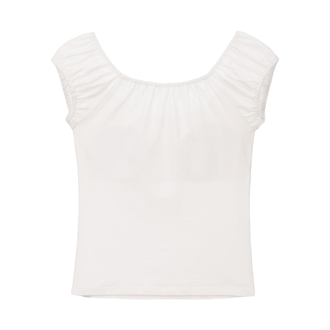 디야니 루치드 스쿱넥 탑(DHYANI Ruched Scoop Neck Top (White))