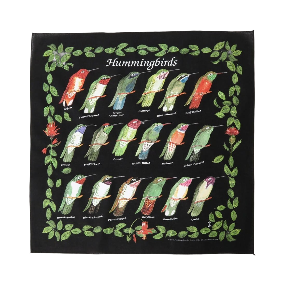 33-73-0187-965 bPr Beams The Printed Image Bandana Hummingbirds