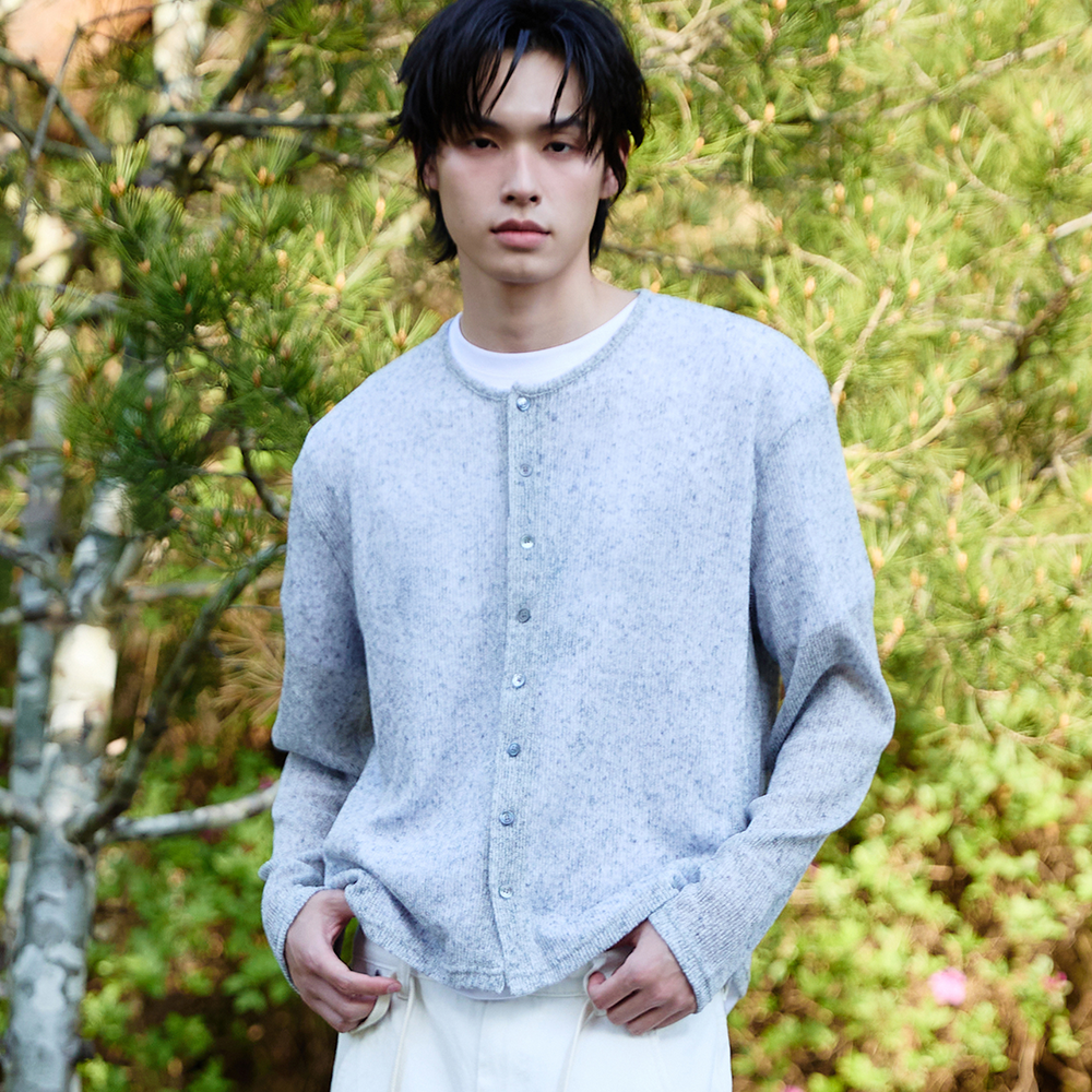 니티드 썸머 롱 슬리브 가디건 그레이(Knitted Summer Long Sleeve Cardigan Grey) - 3
