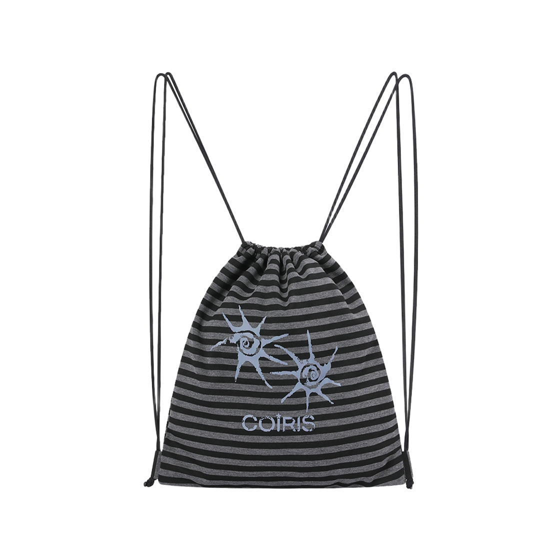 C-P00000IR Coiris Anu Stripe String Gym Sack Unisex Charcoal-Black