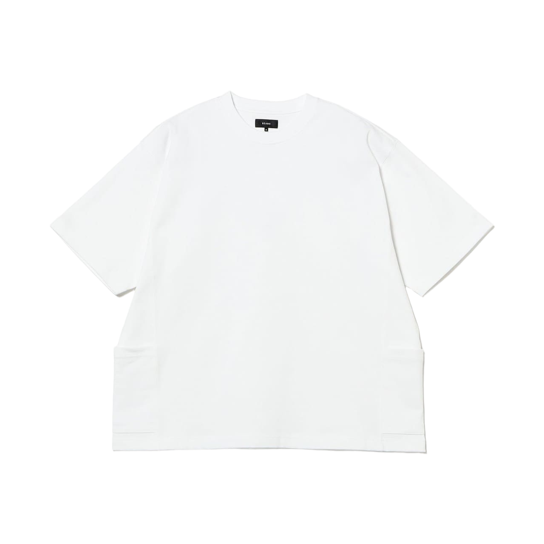 빔즈 와이드 핏 사이드 포켓 티셔츠 화이트(Beams Wide Fit Side Pocket T-Shirt White)