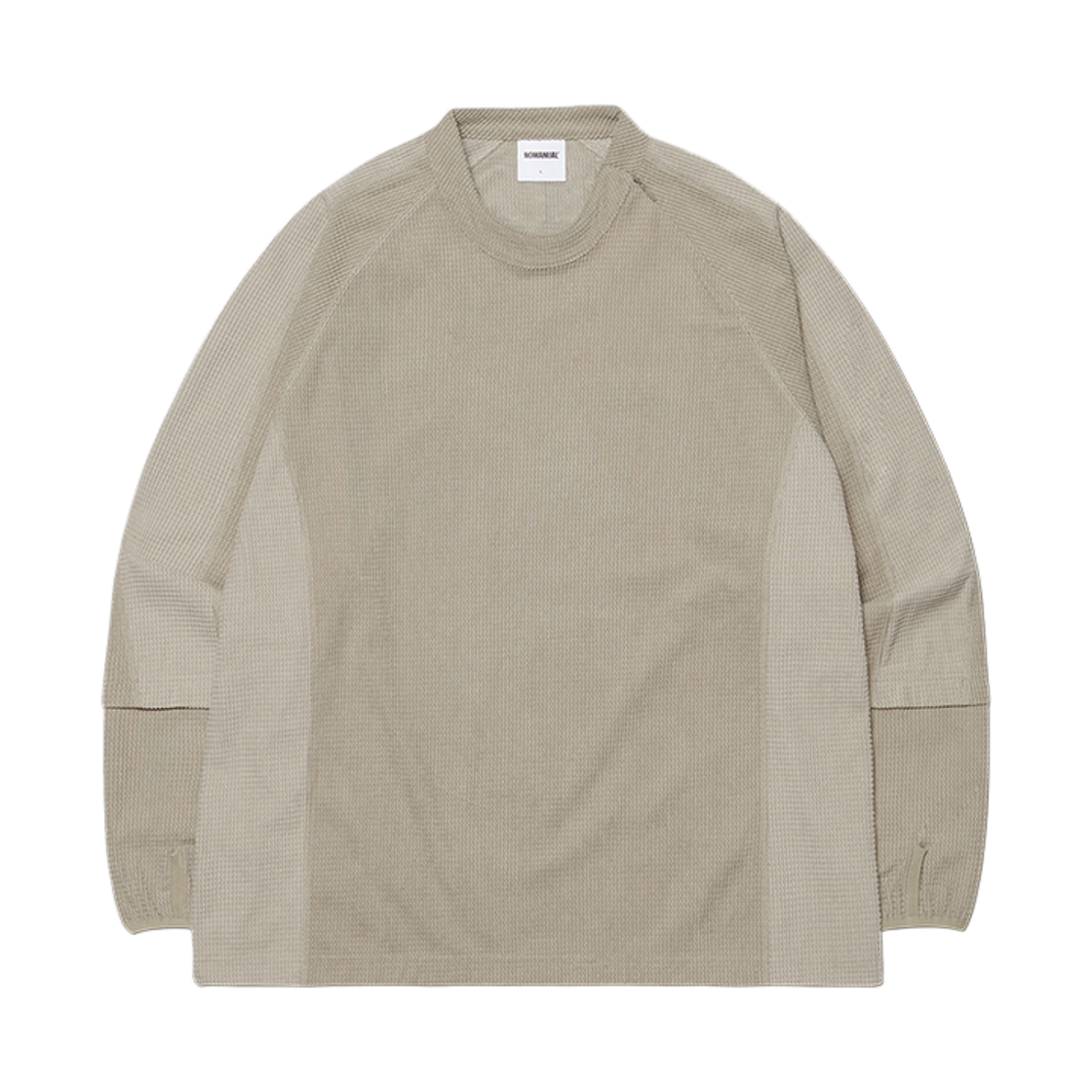 NMWF52LS03LGY NOMANUAL Heavy Waffle Long Sleeve Tee Light Gray