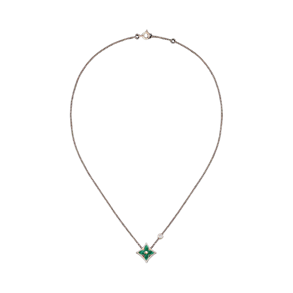 Q93894 (W) Louis Vuitton Color Blossom BB Star Pendant Pink Gold Malachite Diamond