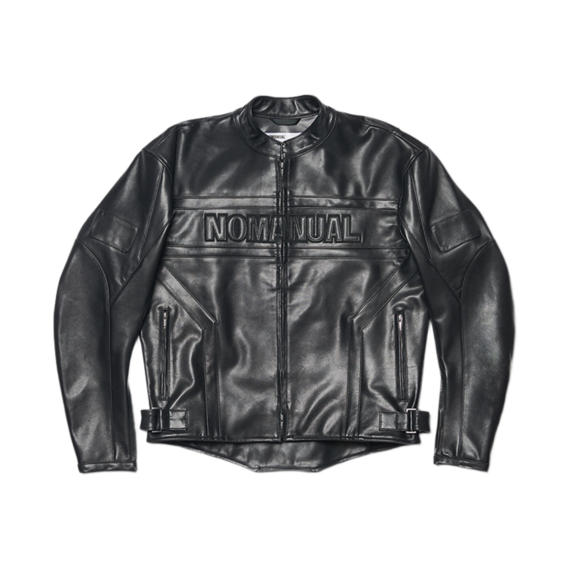 NMWF52JK01BLK NOMANUAL Moto Leather Jacket Black
