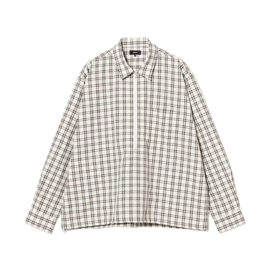 빔즈 하프 집 풀오버 셔츠 베이지(Beams Half Zip Pullover Shirt Beige)