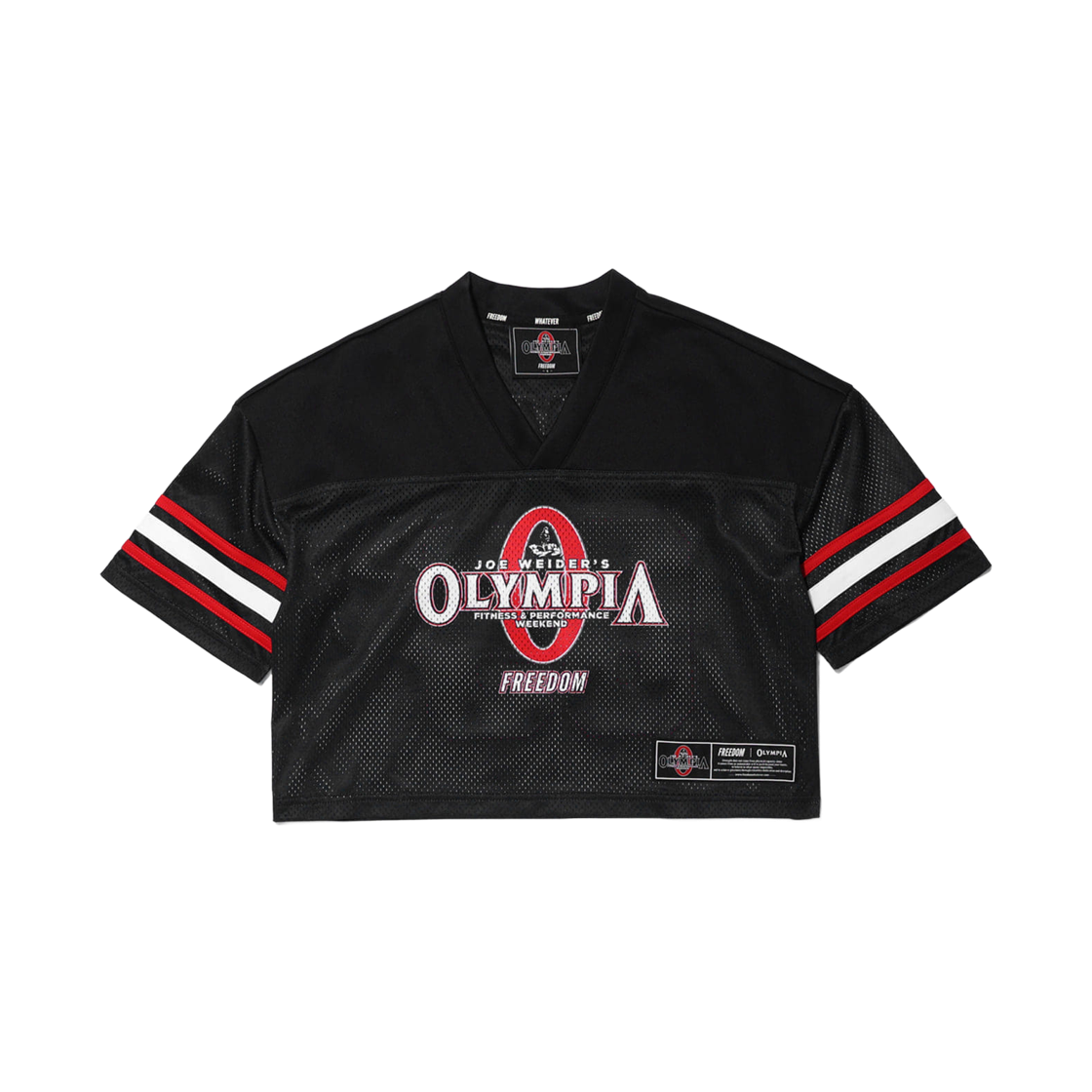 OY25SWTS0150BK FREEDOM Womens Olympia Crop Rugby Jersey Black