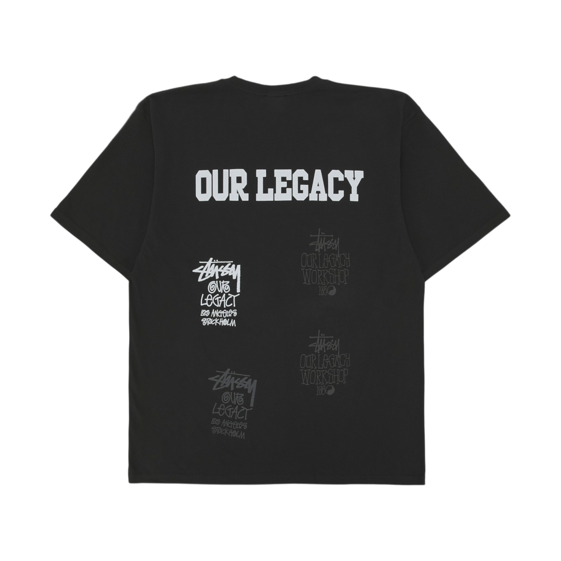 스투시 x 아워레가시 스탬프 티셔츠 피그먼트 다이드 페이디드 블랙(Stussy x Our Legacy Stamp T-Shirt Pigment Dyed Faded Black) - 2