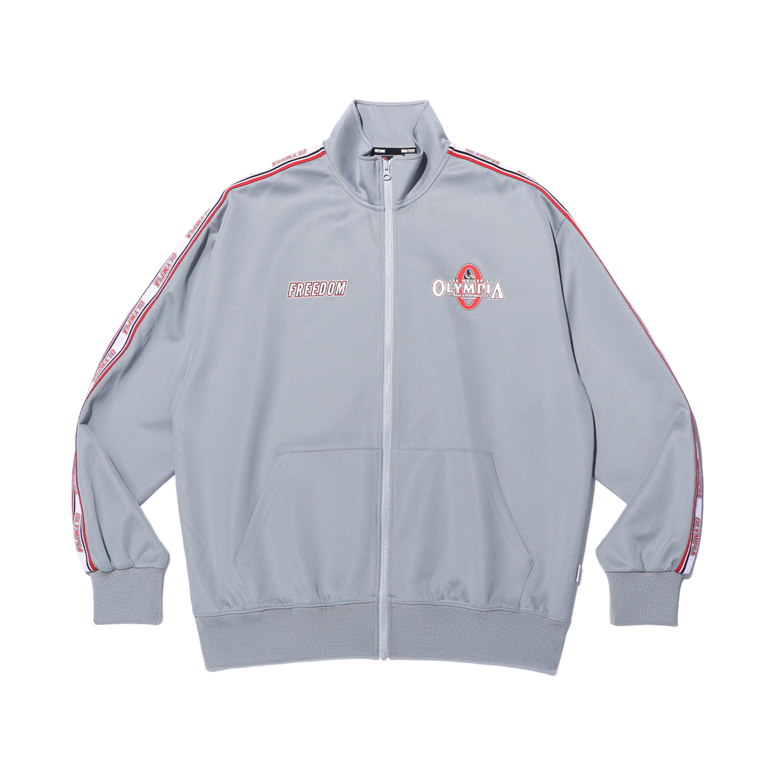 프리덤 올림피아 레터링 져지 자켓 그레이(FREEDOM Olympia Lettering Jersey Jacket Gray)
