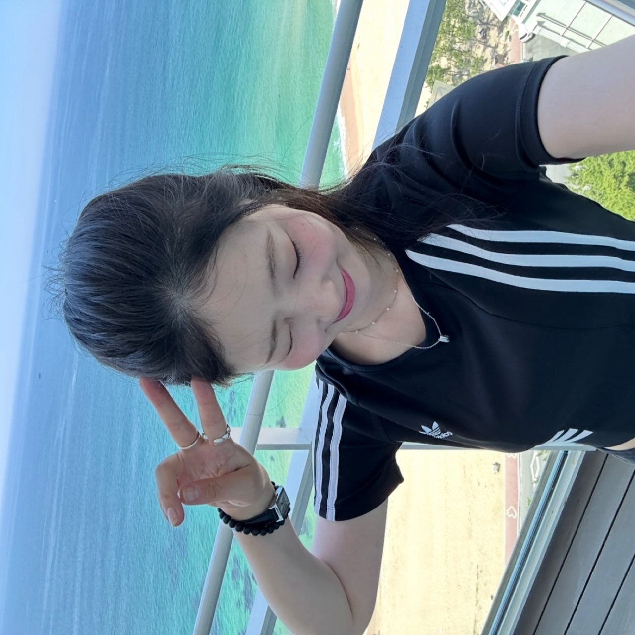 (W) Adidas 3S Baby T-Shirt Black - US Sizing 착용 스타일 - 1