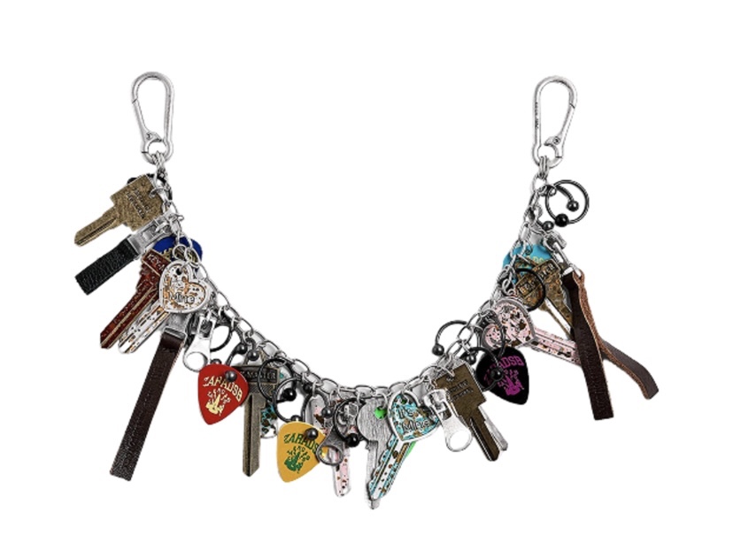 Zara Pants Chain with Charm Silver, Zara x Andersson Bell Charm Key Pants Chain Multicolor 착용 스타일