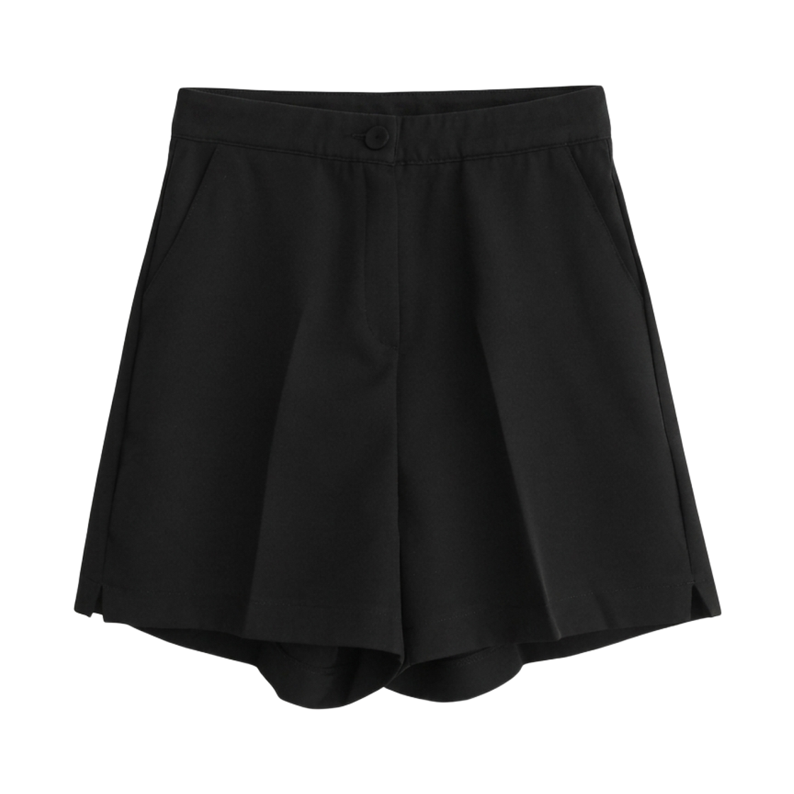 GW3566 GCLIP Hidden Banding Side Slit Stretch Slacks Shorts Black