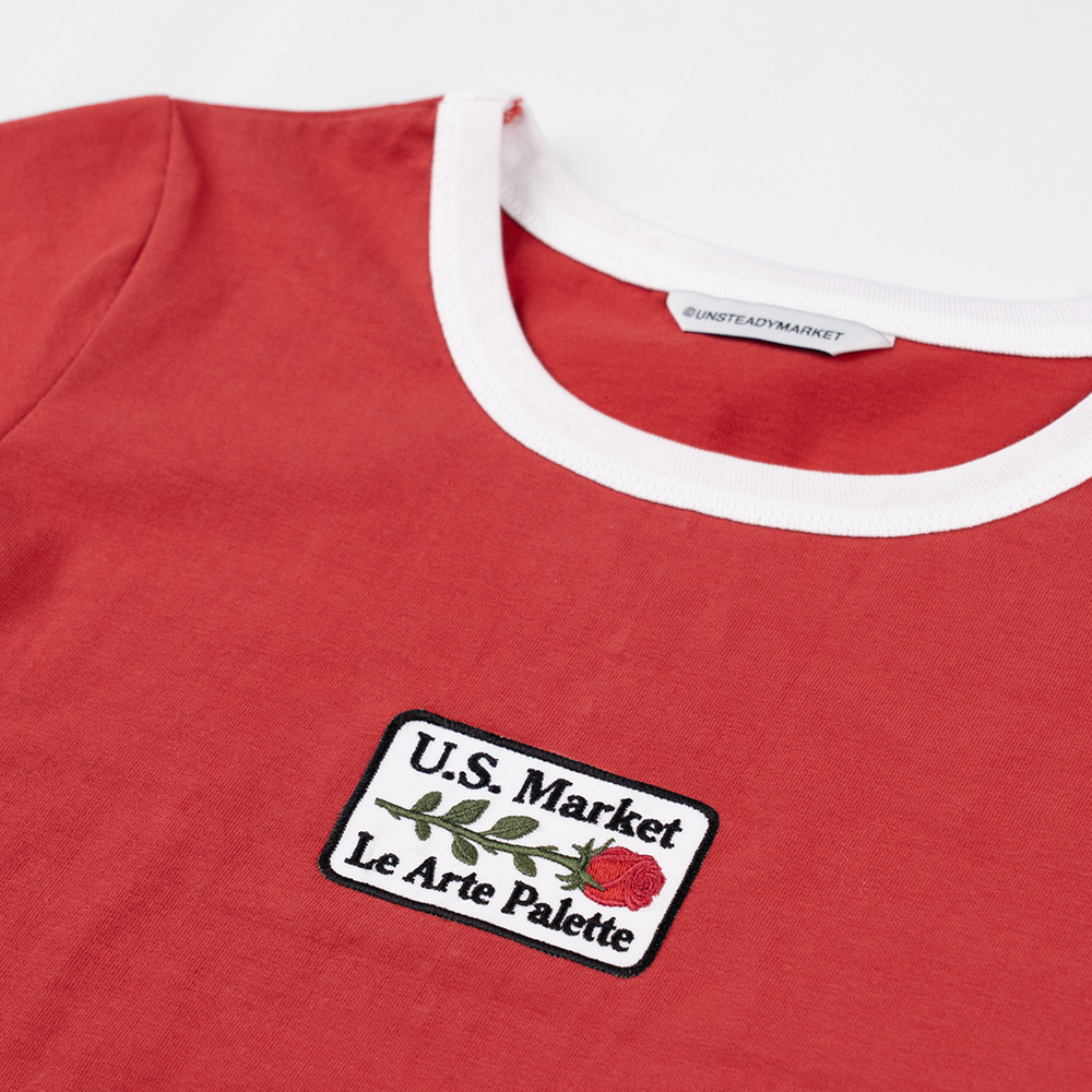 언스테디마켓 로즈 링거티 레드(UnsteadyMarket Rose Ringer Tee Red) - 4