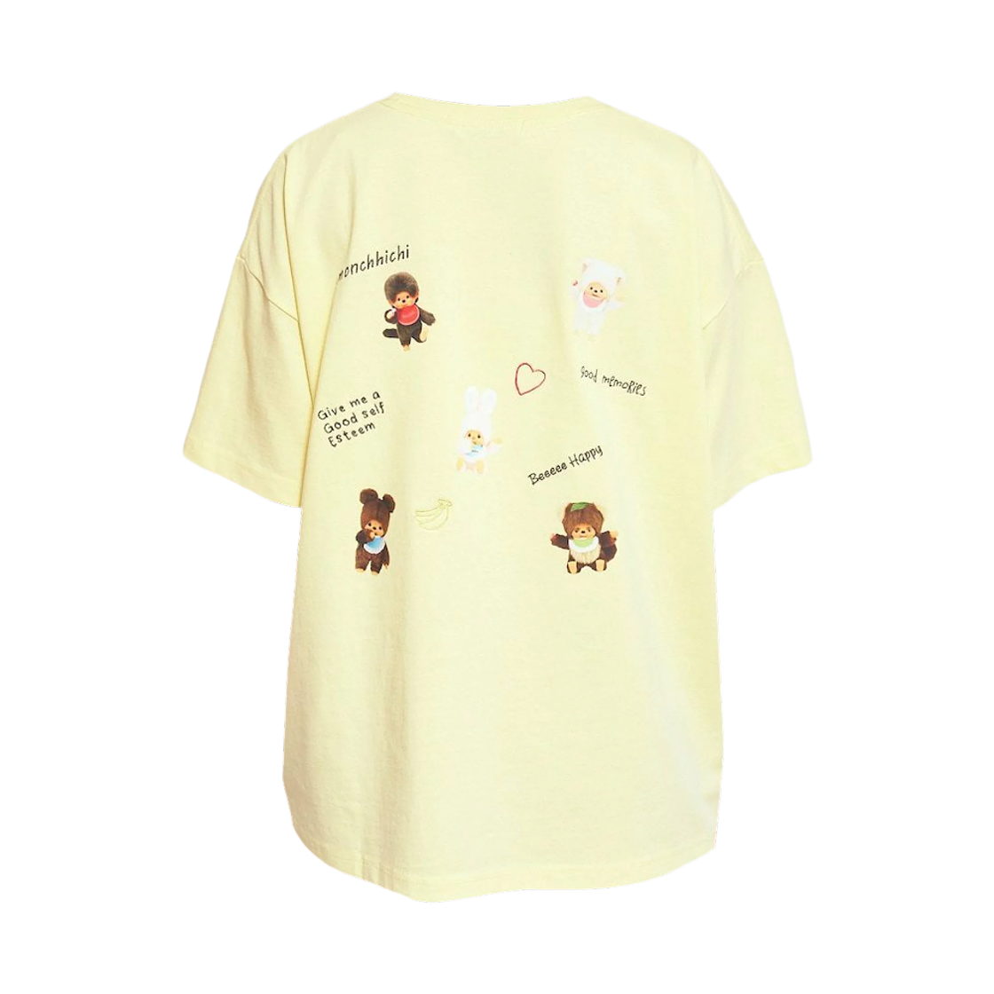 (W) 프릭스 스토어 x 몬치치 프린트 스케터 자수 리미티드 에디션 티셔츠 옐로우((W) Freak's Store x Monchhichi Print Scattered Embroidery Limited Edition T-Shirt Yellow) - 2