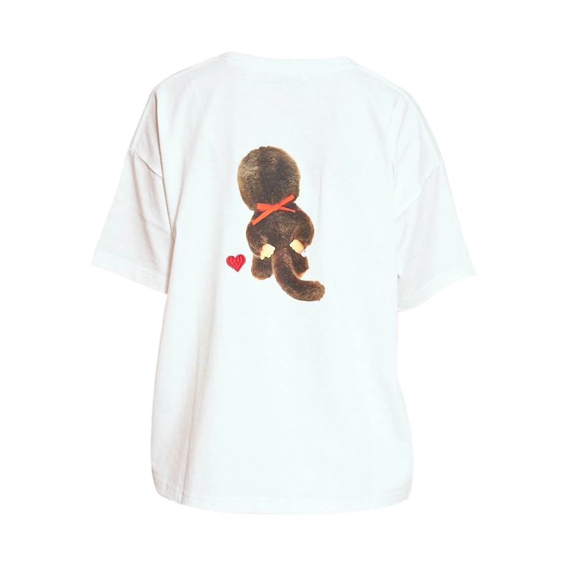 (W) 프릭스 스토어 x 몬치치 프린티드 하트 자수 리미티드 에디션 티셔츠 오프 화이트((W) Freak's Store x Monchhichi Printed Heart Embroidery Limited Edition T-Shirt Off White) - 2