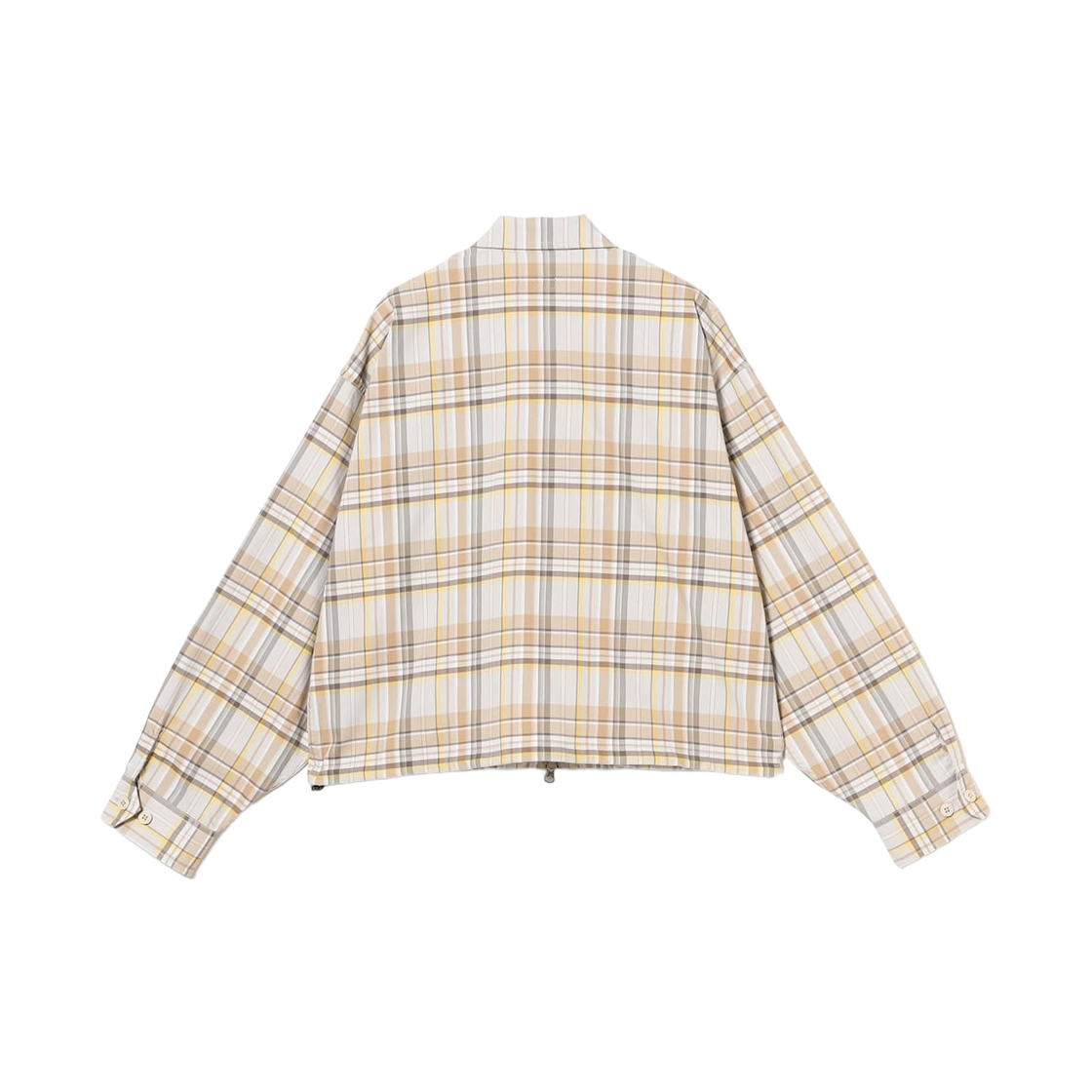 빔즈 숏 체크 집 블루종 베이지(Beams Short Check Zip Blouson Beige) - 2