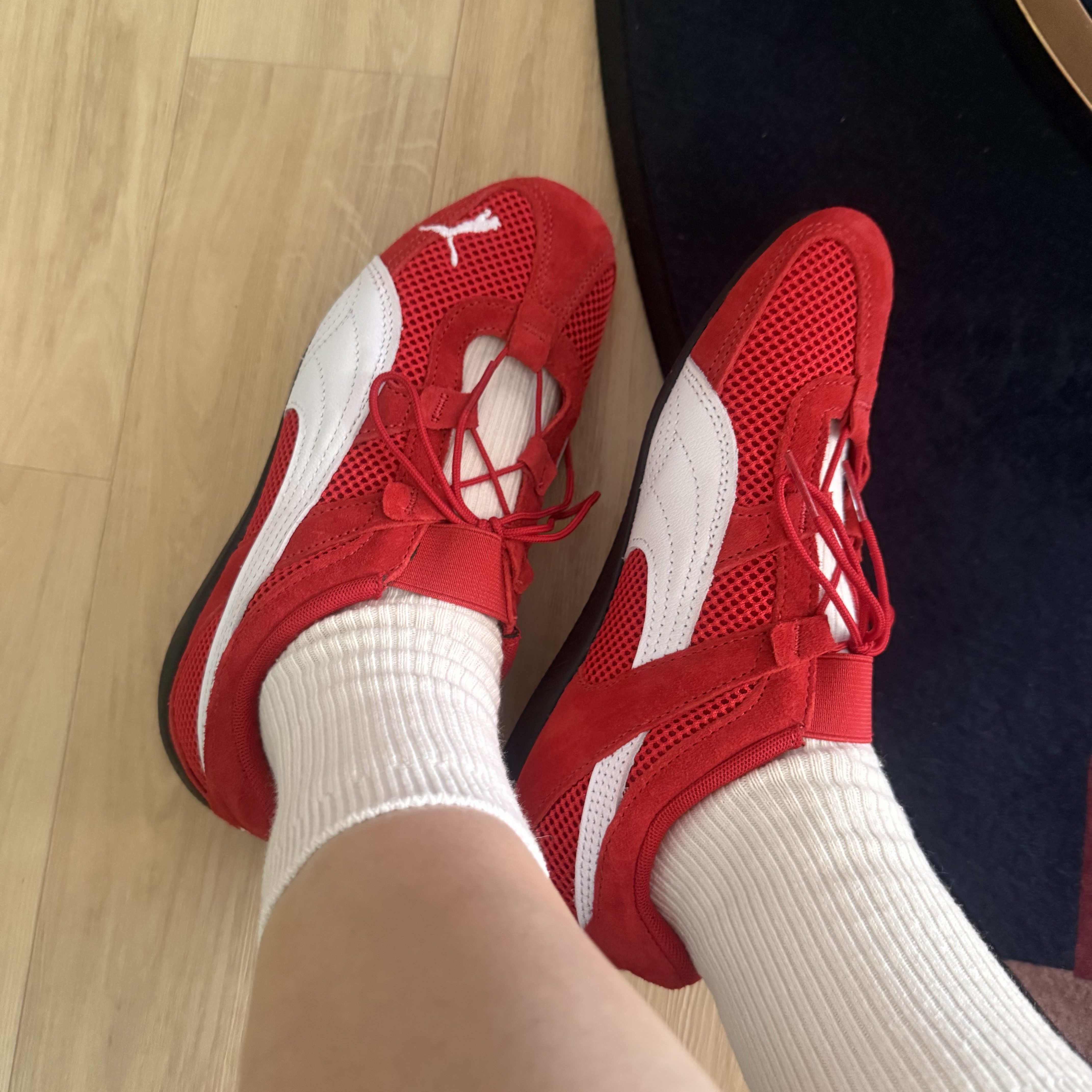 (W) Puma Speedcat Go For All Time Red Puma White 착용 스타일 - 2