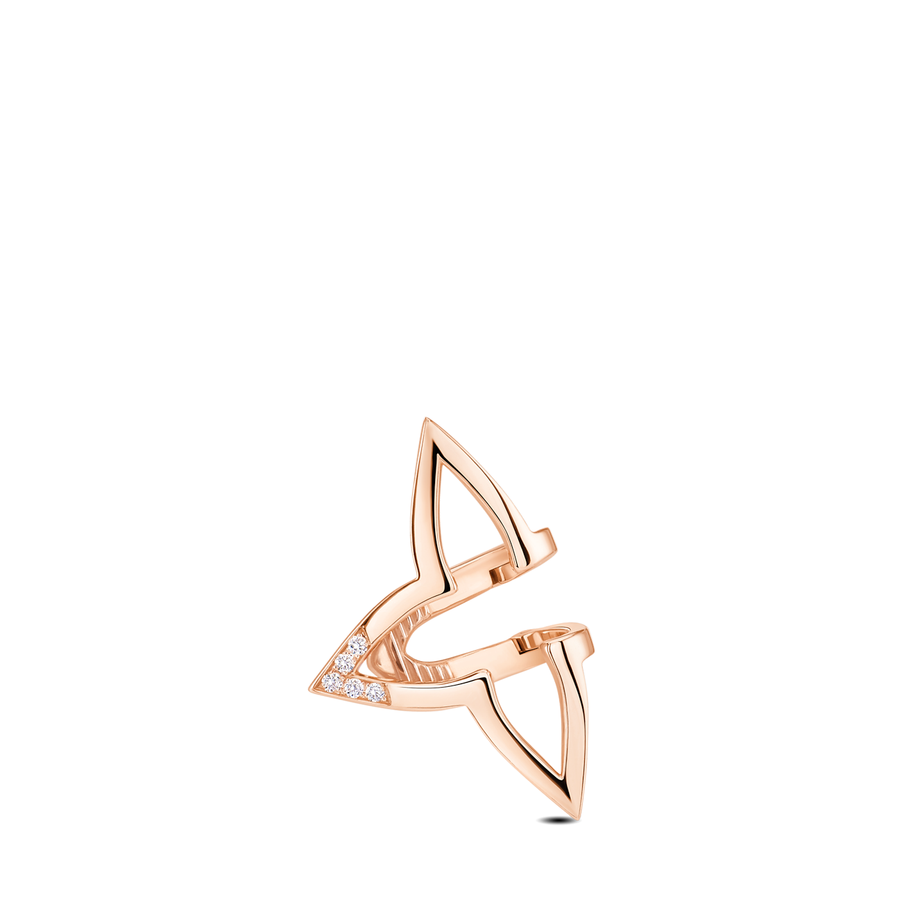 Q06966 (W) Louis Vuitton Ombre Blossom Earcuff Pink Gold Diamond