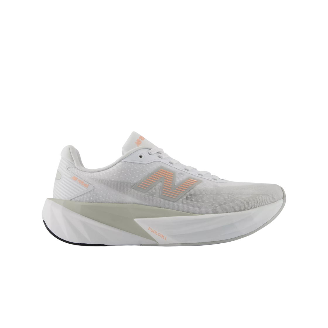 WFCX4PV (W) New Balance FuelCell Rebel v5 Pink Lemonade Grey Matter - D Wide