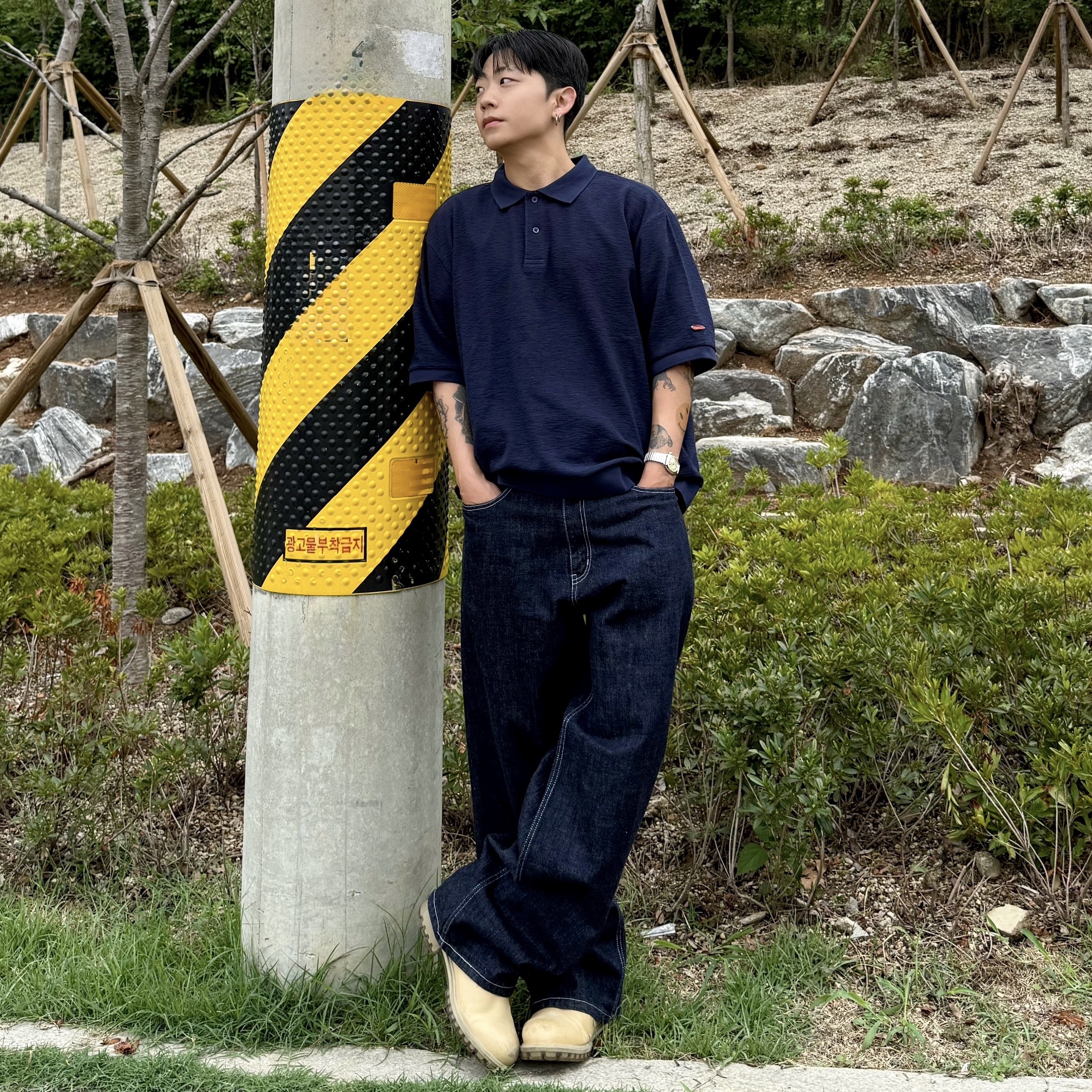AKRYL Jersey Tee Super Black - 26FW, AKRYL Denim Boxy Pants One Wash - 26FW ์ฐฉ์ฉ ์คํ์ผ - 6