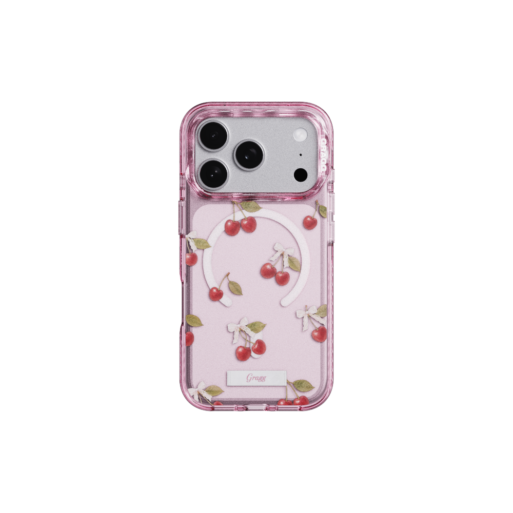 [5%적립/15%쿠폰] 프레임 패턴 케이스 클리어 핑크 체리 베일([5%적립/15%쿠폰] MAGSAFE LAYERS FRAME CASE CLEAR PINK - CHERRY VEIL)