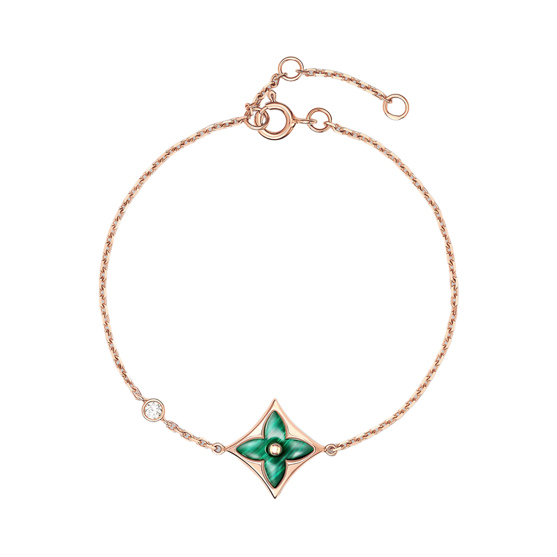 Q05504 (W) Louis Vuitton Color Blossom BB Star Bracelet Pink Gold Malachite Diamond