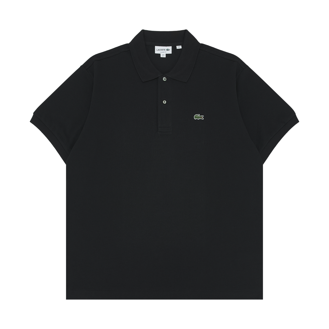 라코스테 오리지날 L.12.12 쁘띠 피케 코튼 폴로 셔츠 블랙(Lacoste Original L.12.12 Petit Pique Cotton Polo Shirt Black)