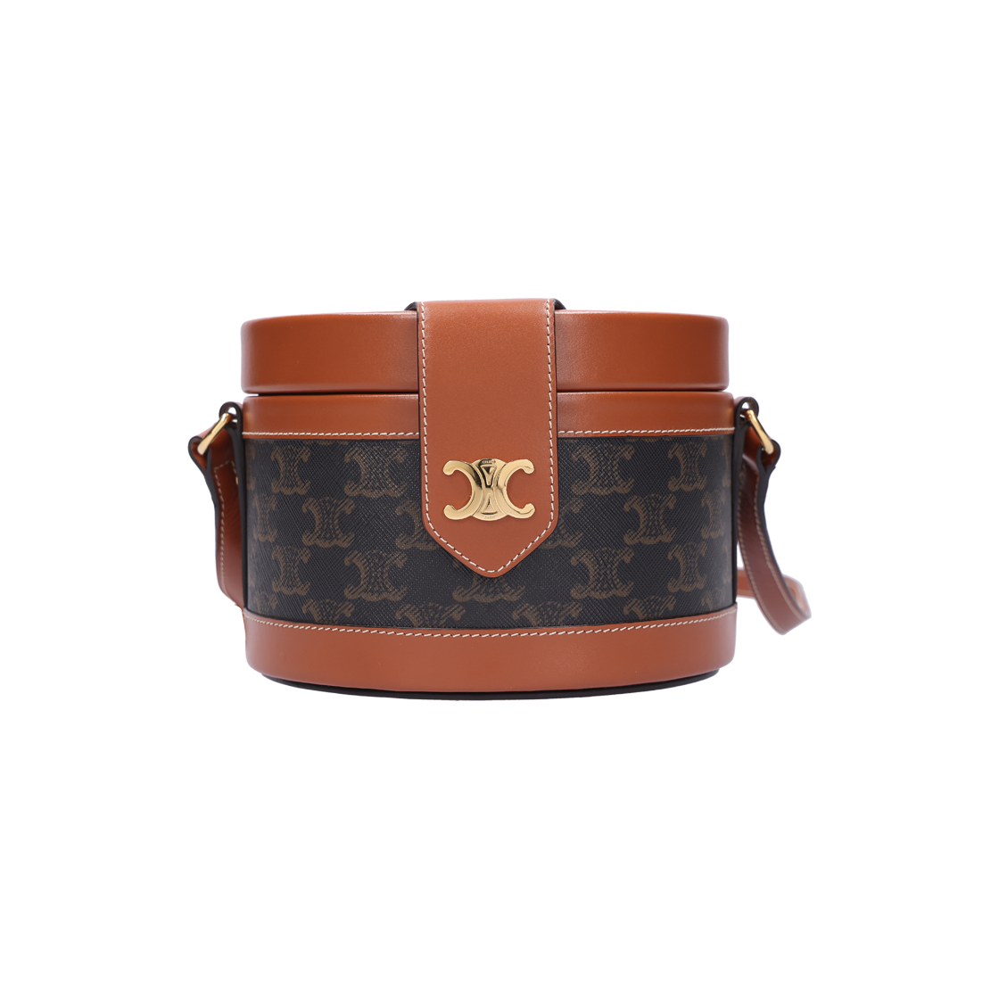 ITKJ5NJLHEMM Celine 195192BZJ Triomphe Canvas Tan Tambour Shoulder Bag