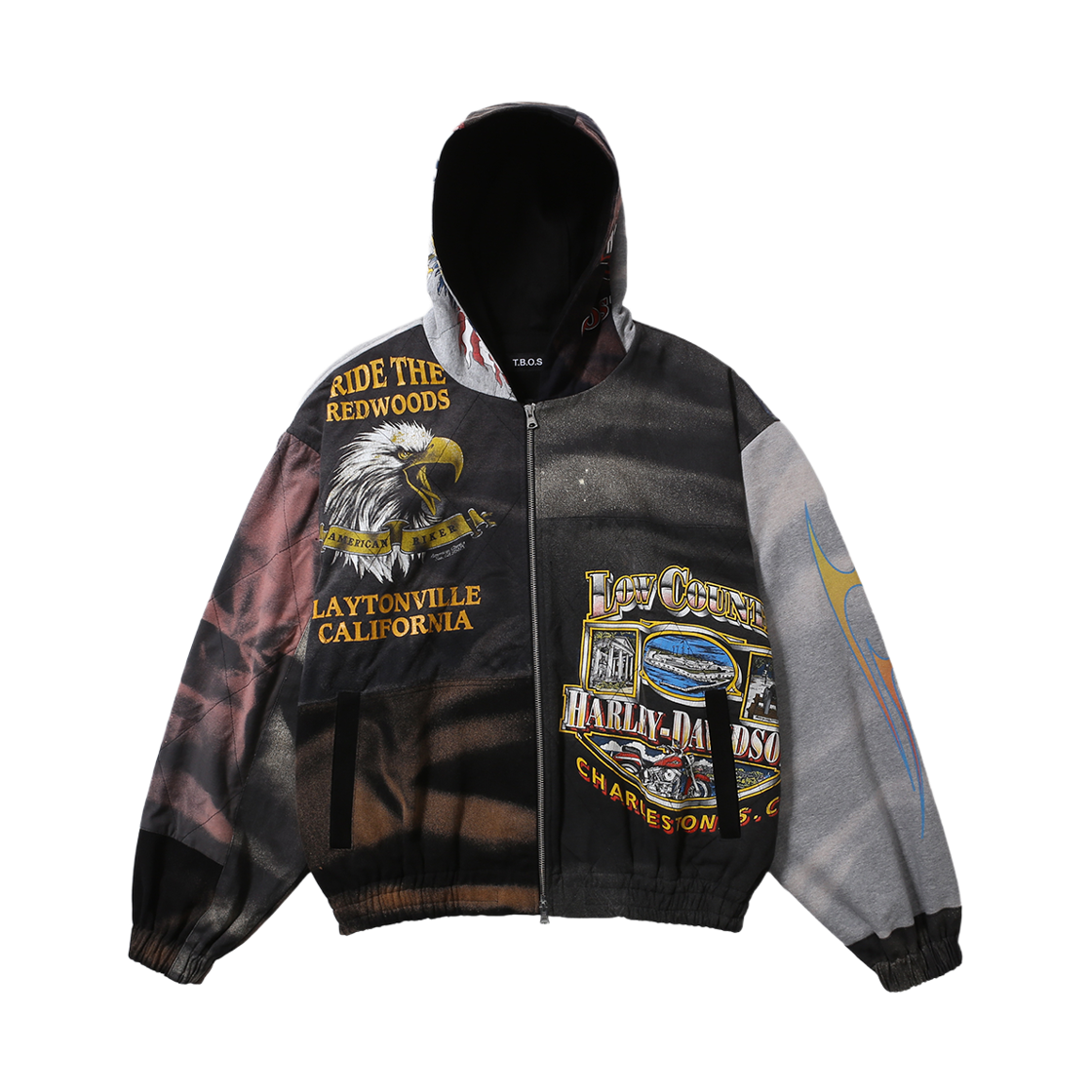 티비오에스 빈티지 티 디테일 집업 후드(T.B.O.S Vintage Tee Detail Zip-Up Hood)