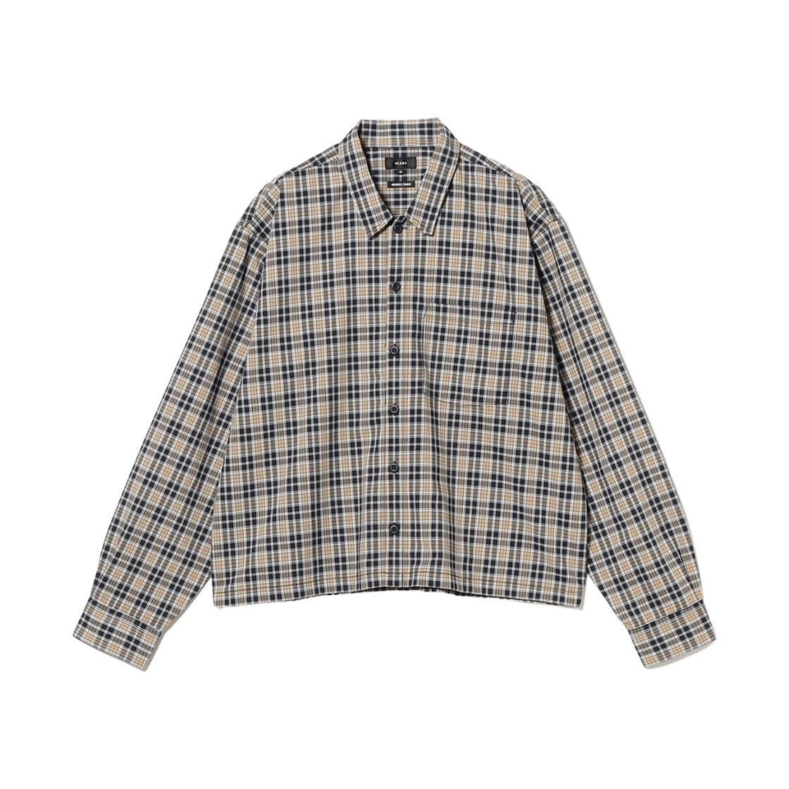 빔즈 체크 숏 셔츠 베이지 체크(Beams Check Short Shirt Beige Check)