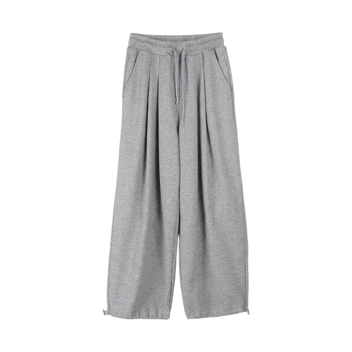 GW3553-그레이 GCLIP 2 Way Jogger & Wide  String Pintuck Balloon Wide Pants Gray
